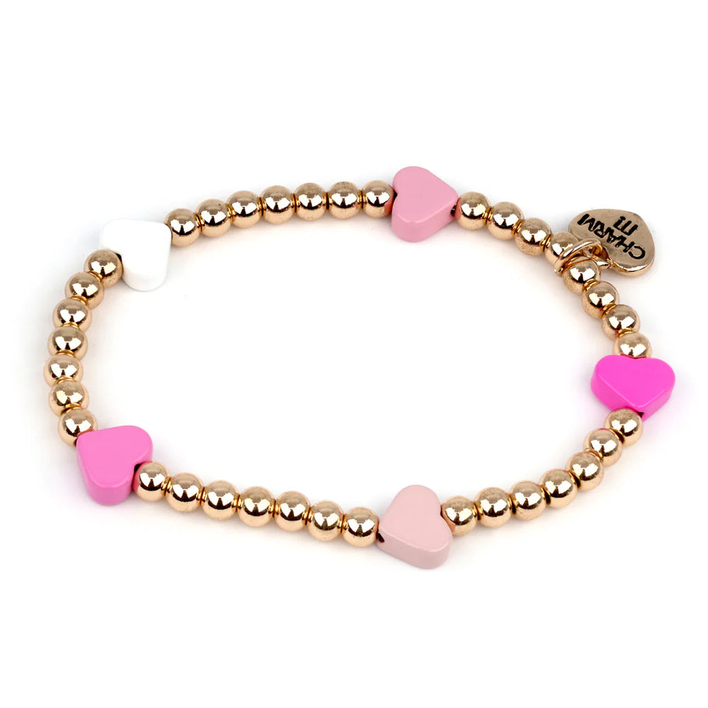 Gold Pink Bead Bracelet