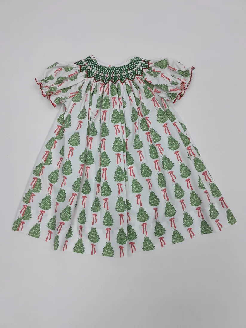 Christmas Tree Smocked Dress