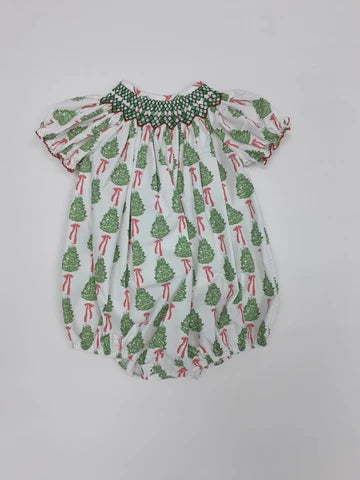 Christmas Tree Smocked Bubble