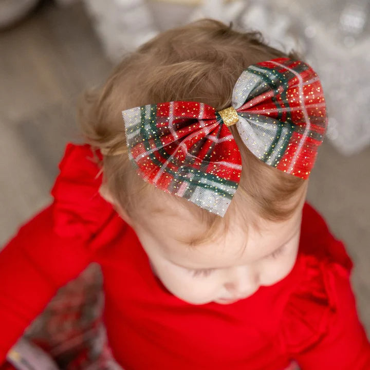 Christmas Plaid Tulle Headband