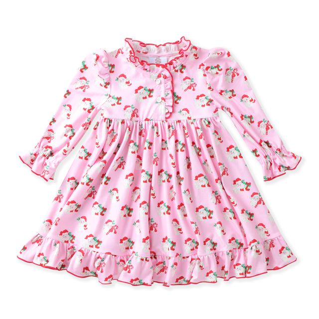 Pink Santa L/S Nightgown