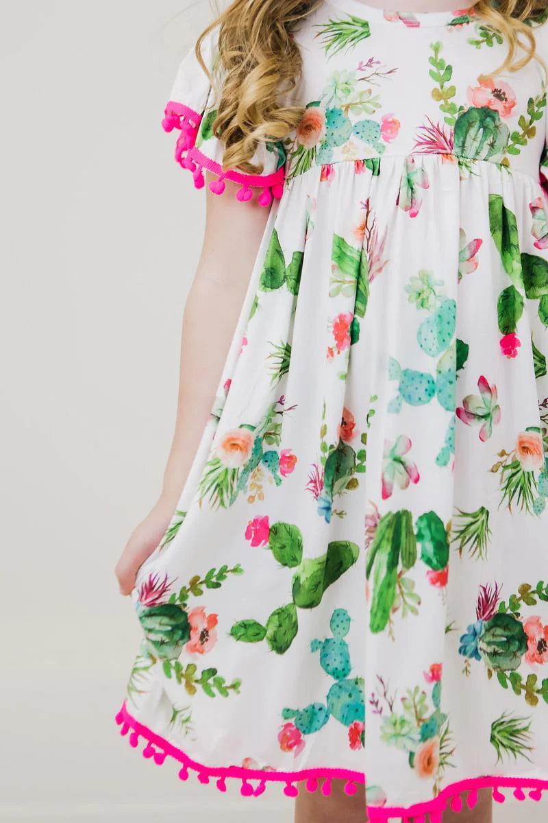 Cute Cactus PomPom Dress