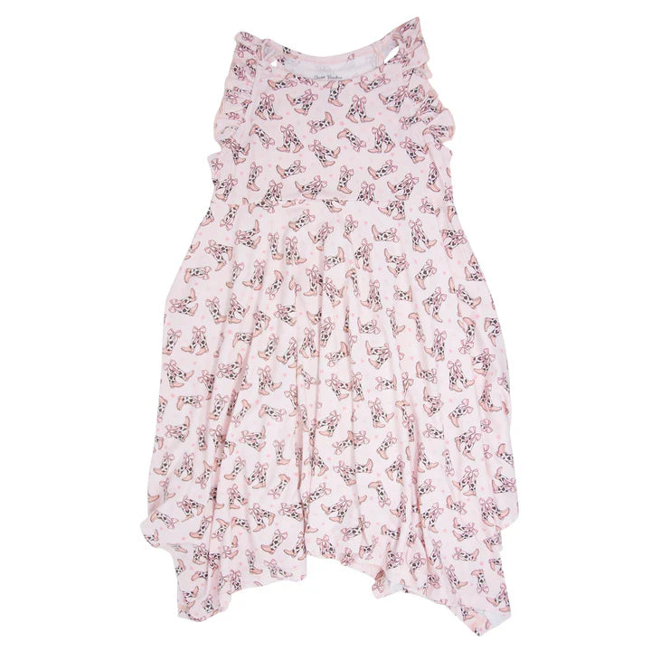 Cowhide Boots Racerback Dress