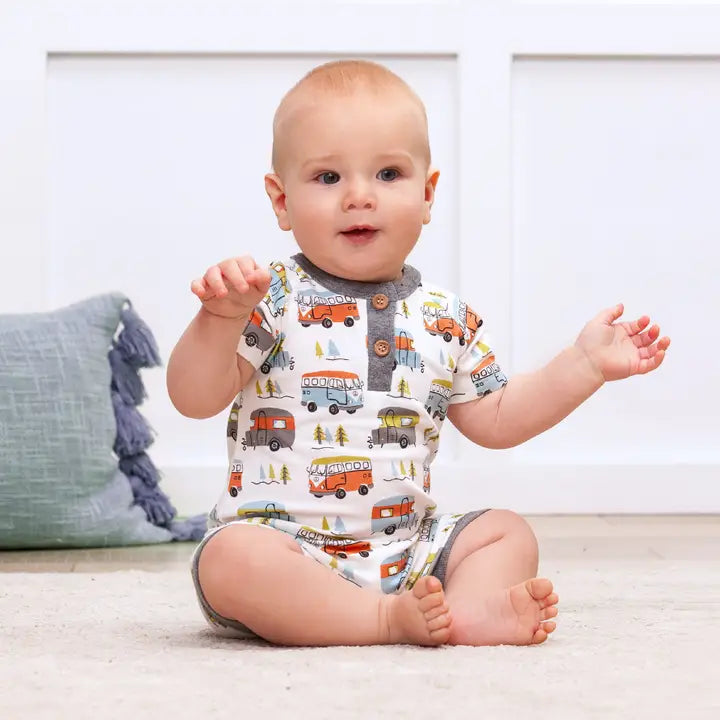 Happy Camper Shortie Romper
