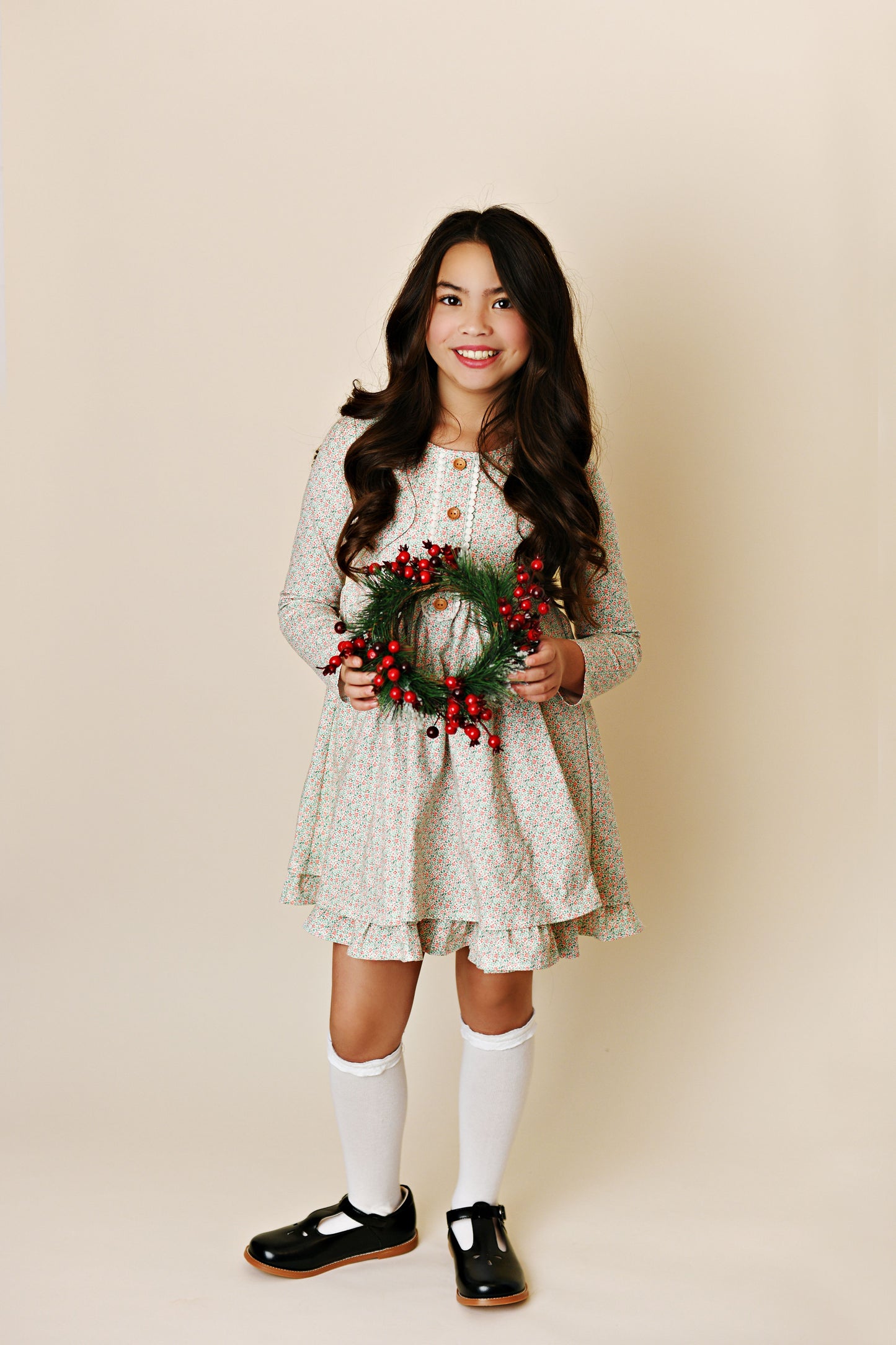 Holiday Ditsy Floral Petal Dress