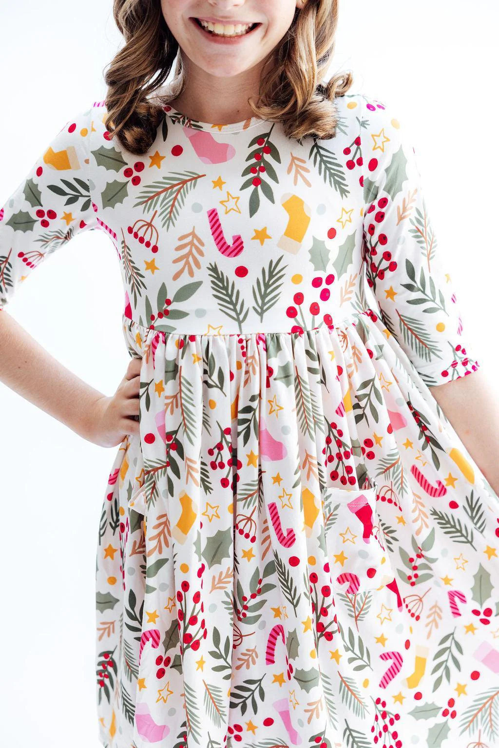 white christmas dresses Holly Jolly Christmas Dress – Diamonds and Dinosaurs Children's Boutique