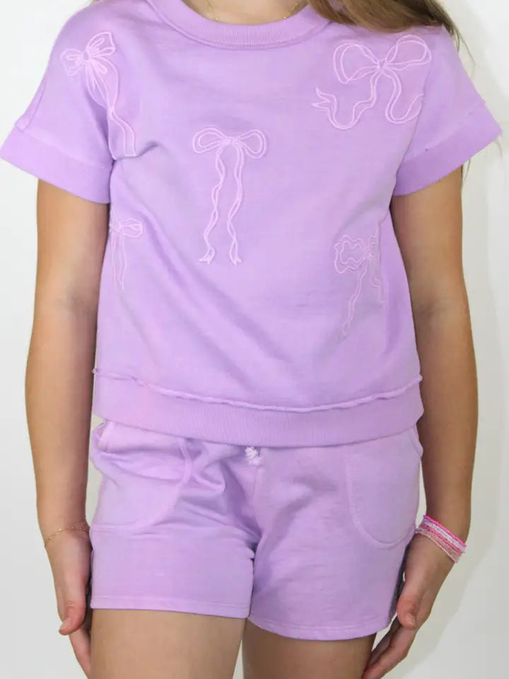 Orchid Bouquet Bow Shirt