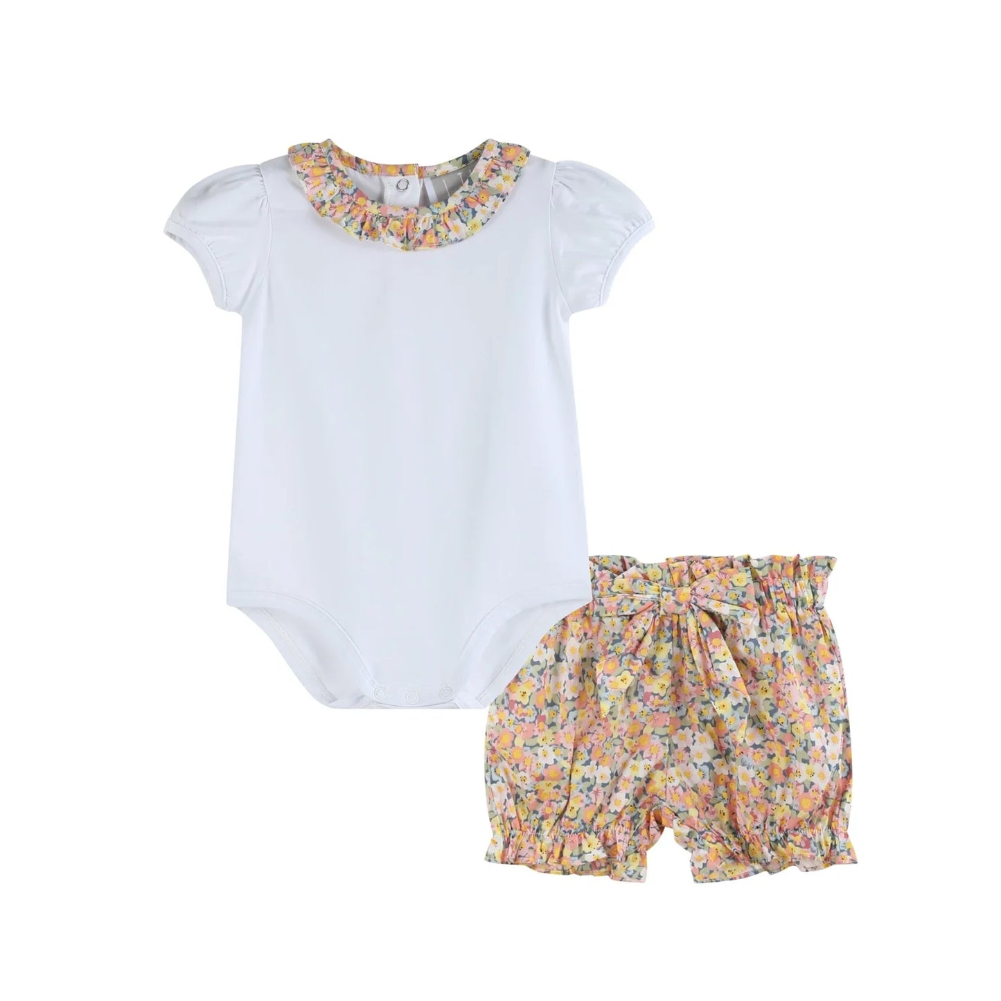 Peach Floral Bloomer Set