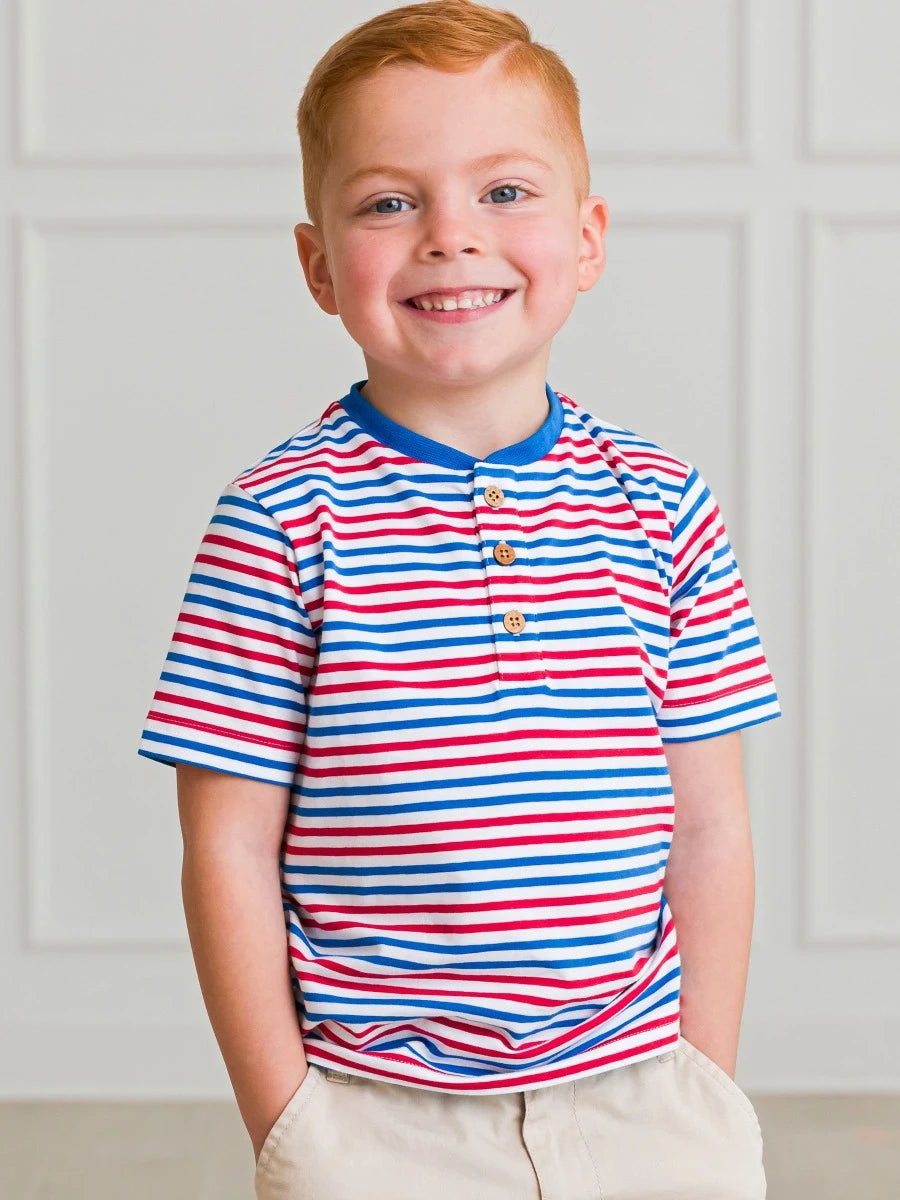 Red, White, and Blue Stripe Henley
