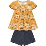 Golden and White Flowers Short Set