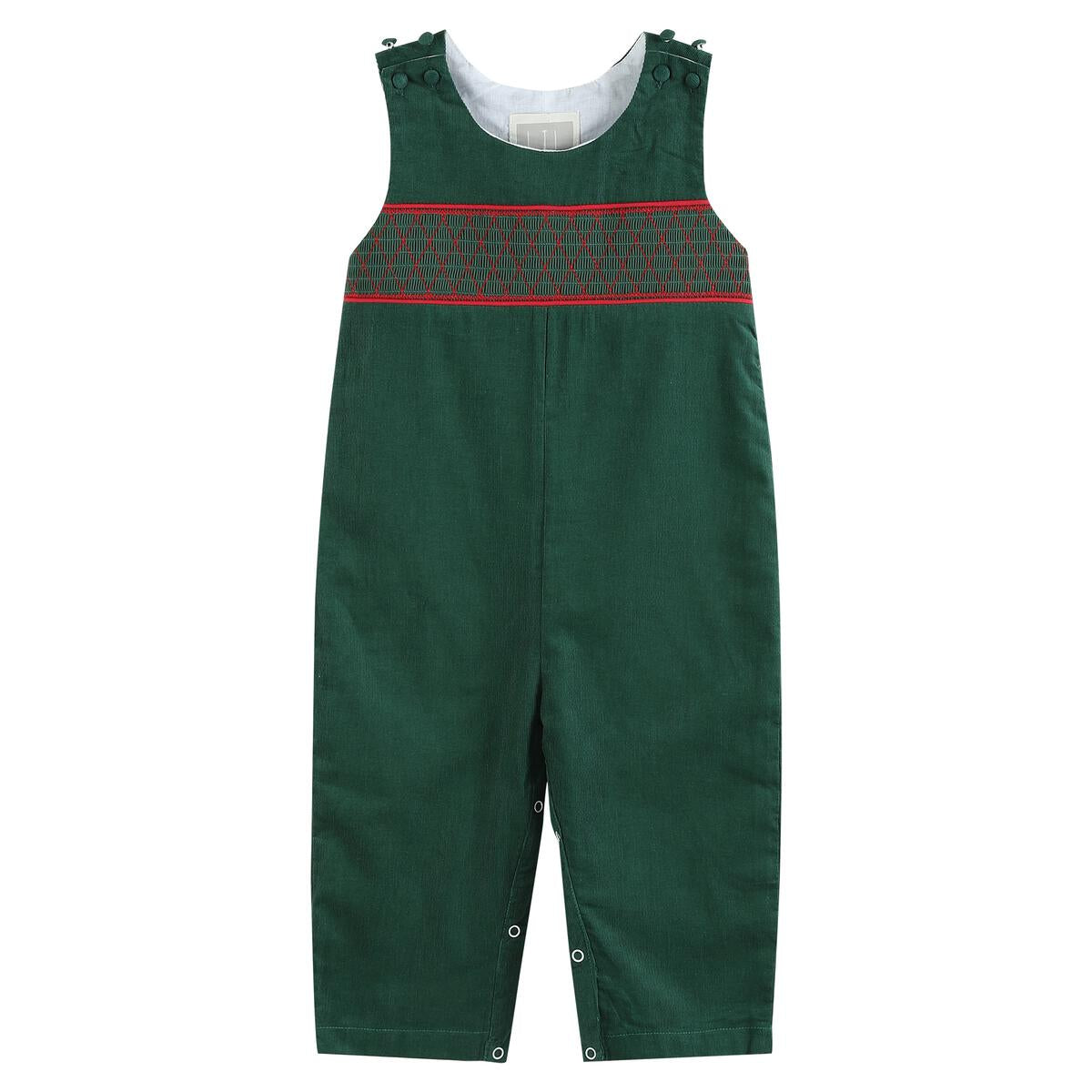 Christmas Smocked Overalls
