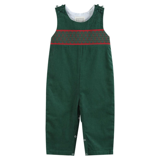 Christmas Smocked Overalls