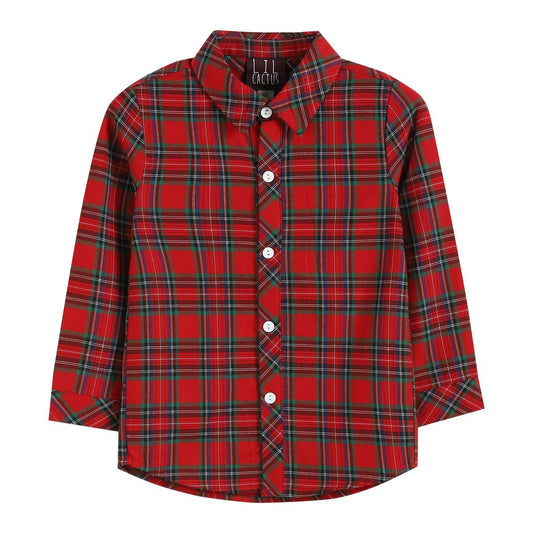 Red/Green Gingham Button-up