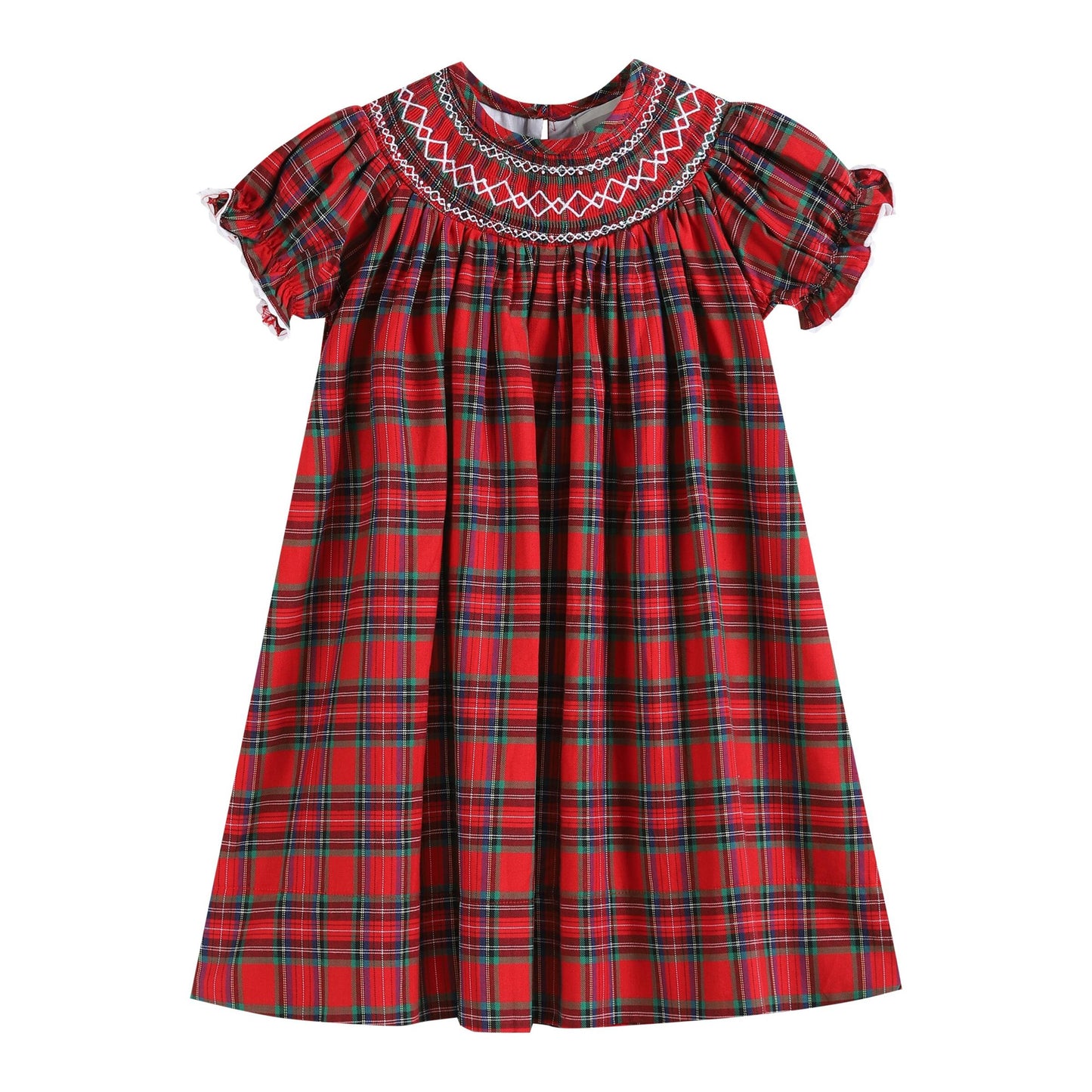 Christmas Plaid Smocked Dress