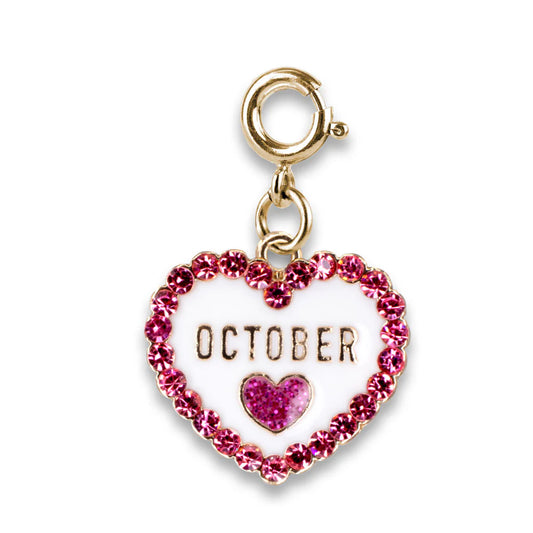 October Birthstone Heart Charm