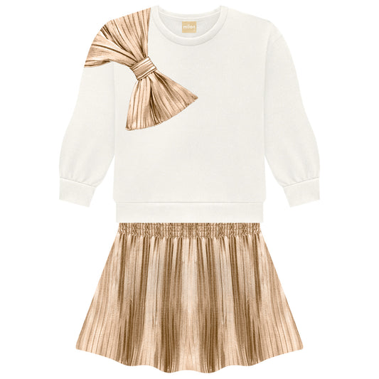 Gold Bow Top and Skirt