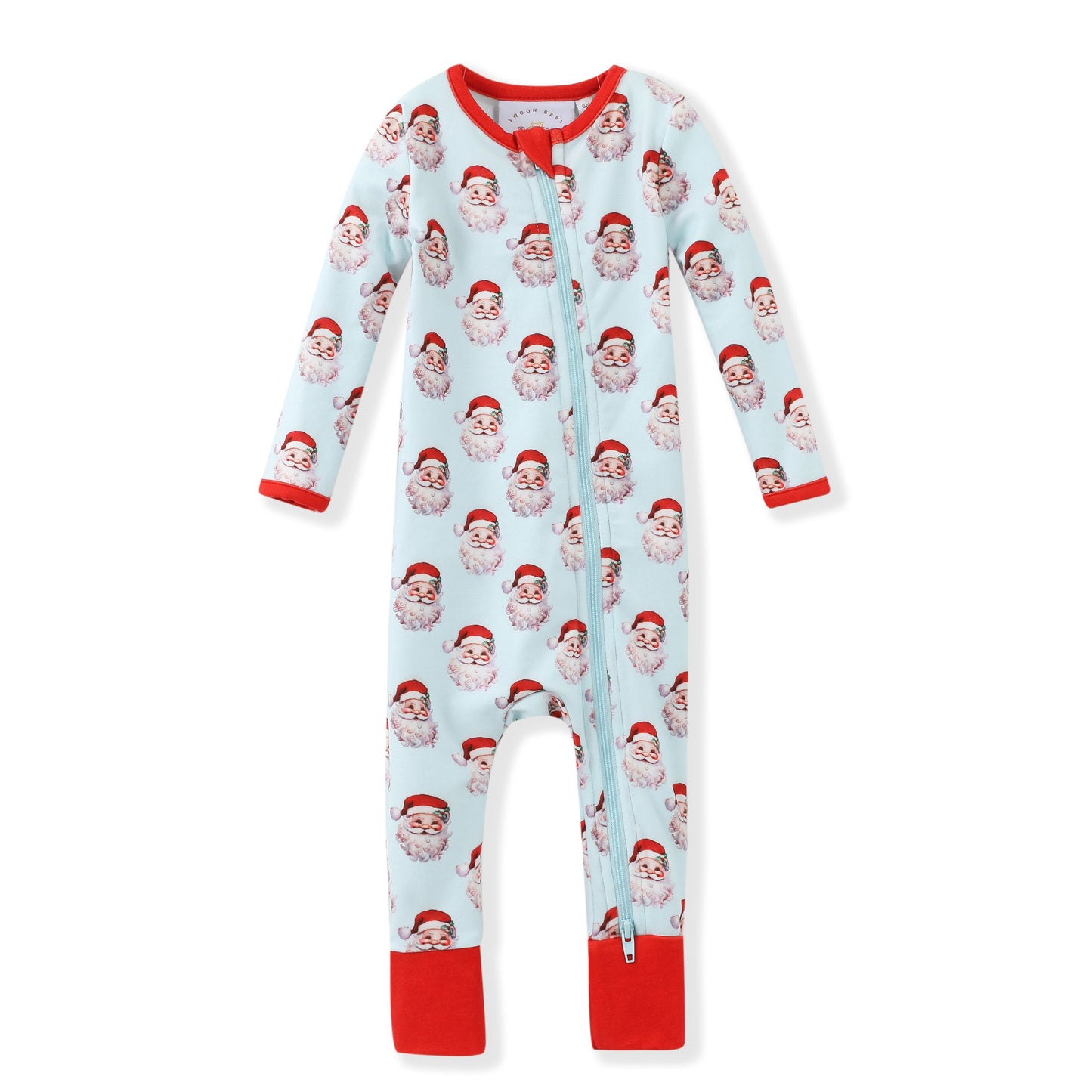 Blue Santa Zip Up Layette