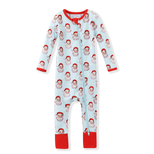 Blue Santa Zip Up Layette