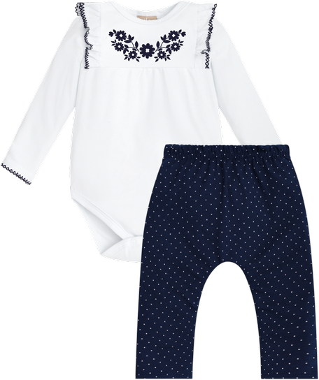 Navy Floral Pant Set