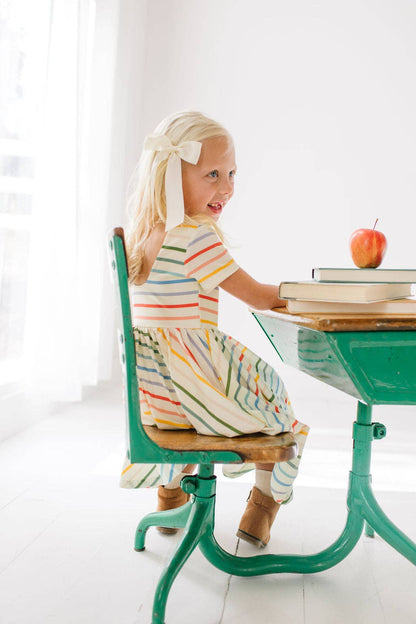 Primary Stripe Twirl Dress