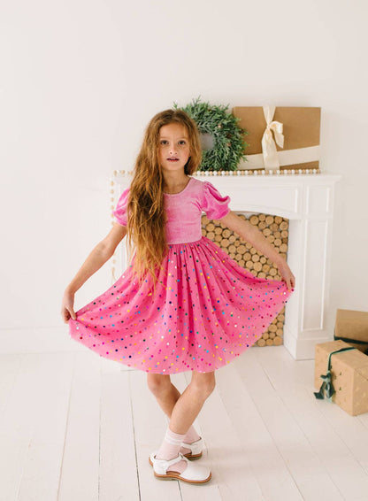 Diana Dress in Bubblegum Confetti