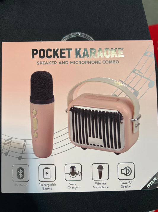 Pink Karaoke Speaker and Mic