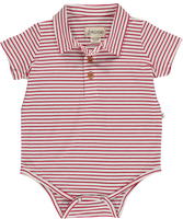 Red and White Stripe Polo Onesie