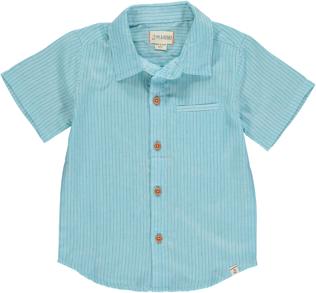 Aqua Blue Strip Woven Shirt