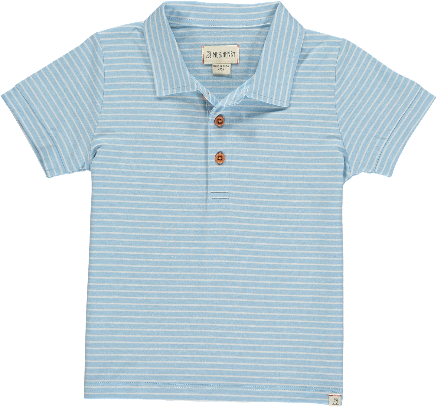 Sky Blue and White Stripe Polo