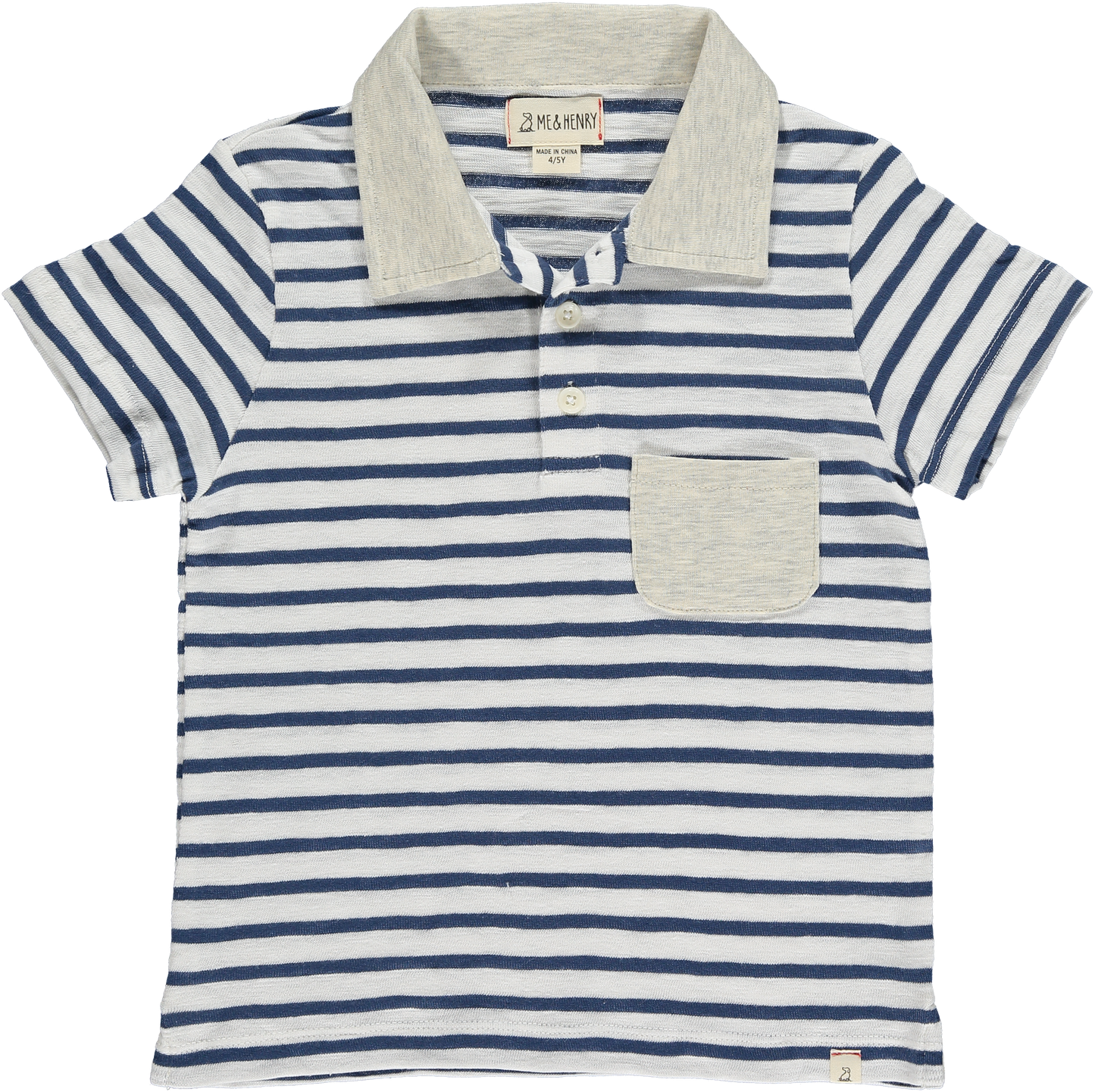 Anchor Navy White Stripe Polo