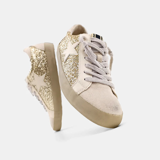 Gold Glitter Kids Shoes