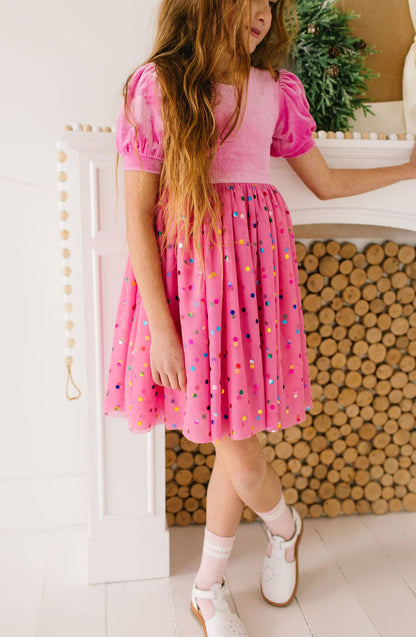 Diana Dress in Bubblegum Confetti