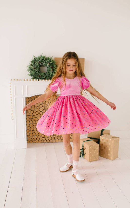 Diana Dress in Bubblegum Confetti