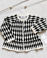 Black and Ivory Print Ruffle Cardigan