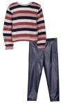 Navy Stripe and Pants Set