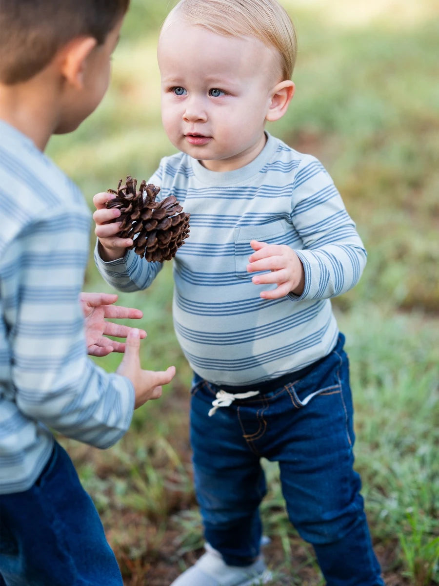 Cloud Blue Multi Stripe Bodysuit