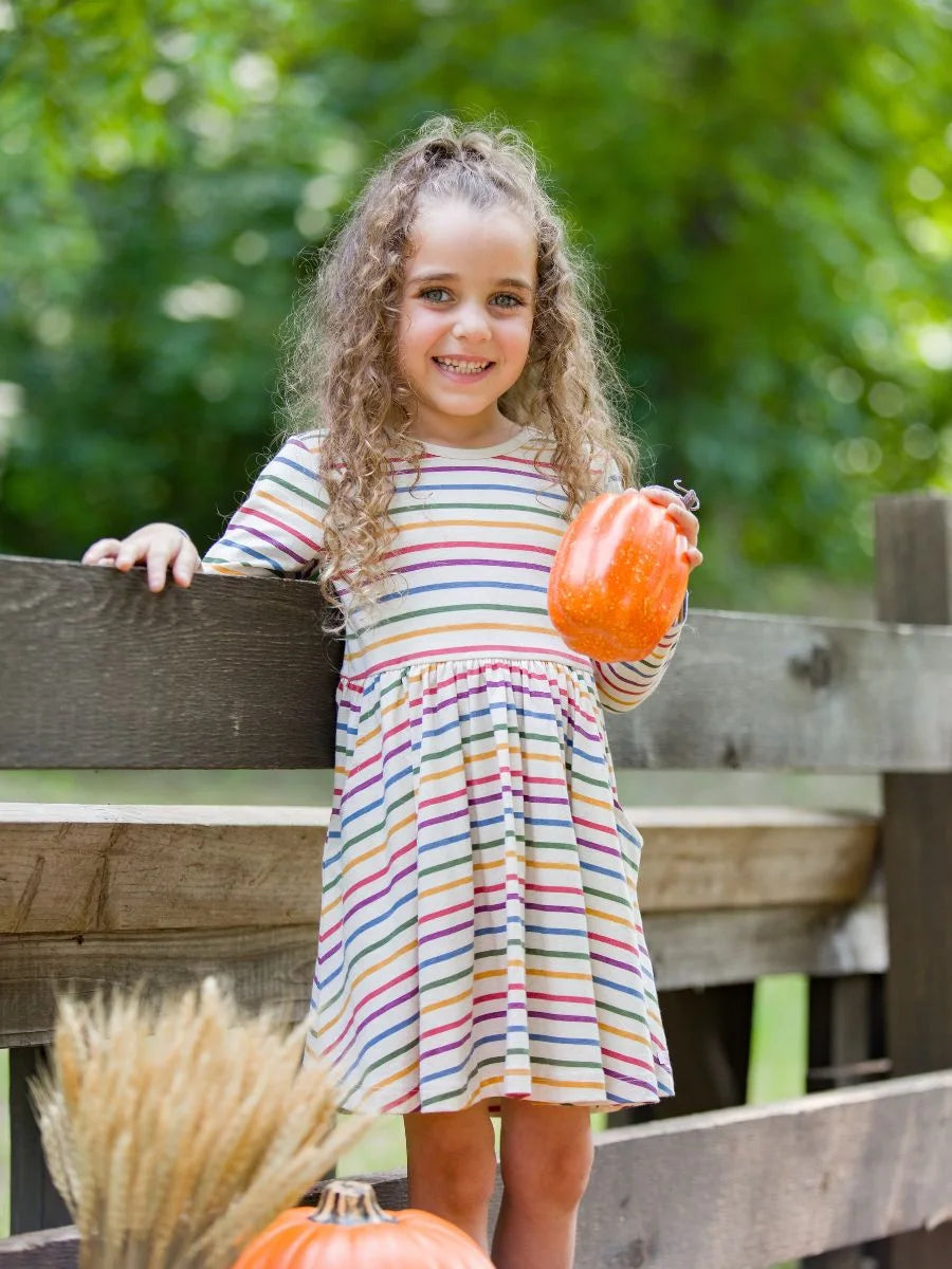 Countryside Rainbow Stripe Twirl Dress