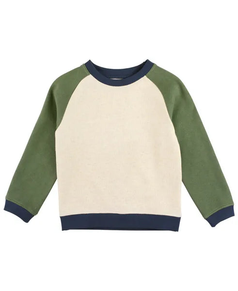 Dusty Olive Color Block Sweatshirt