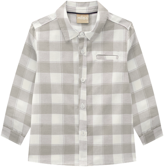 Grey Plaid Long Sleeve Shirt