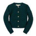Green Herringbone Cardigan