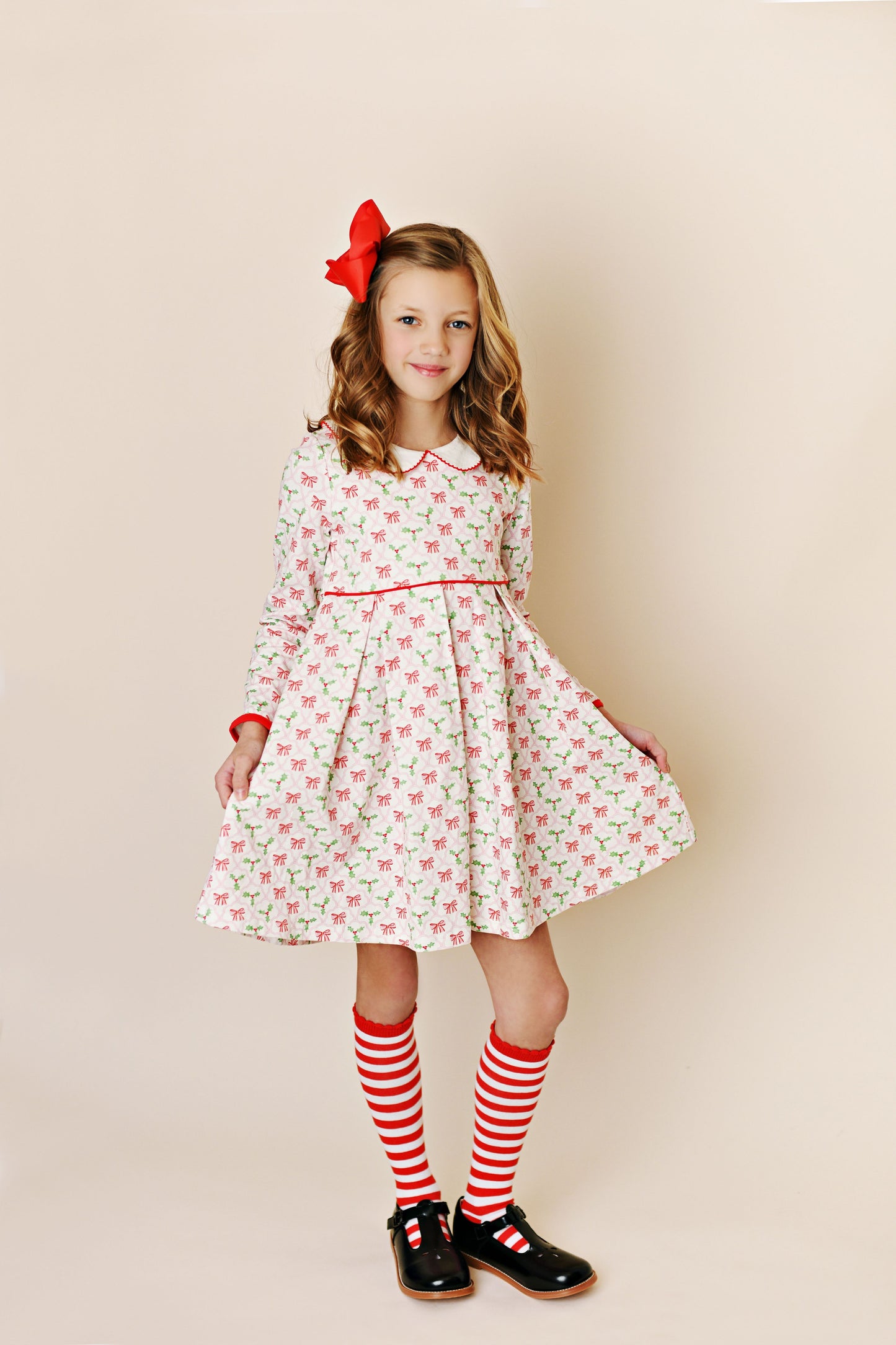 Holly Bow Pleat Dress