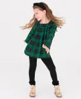 Hunter Plaid Peasant Top and Legging Set