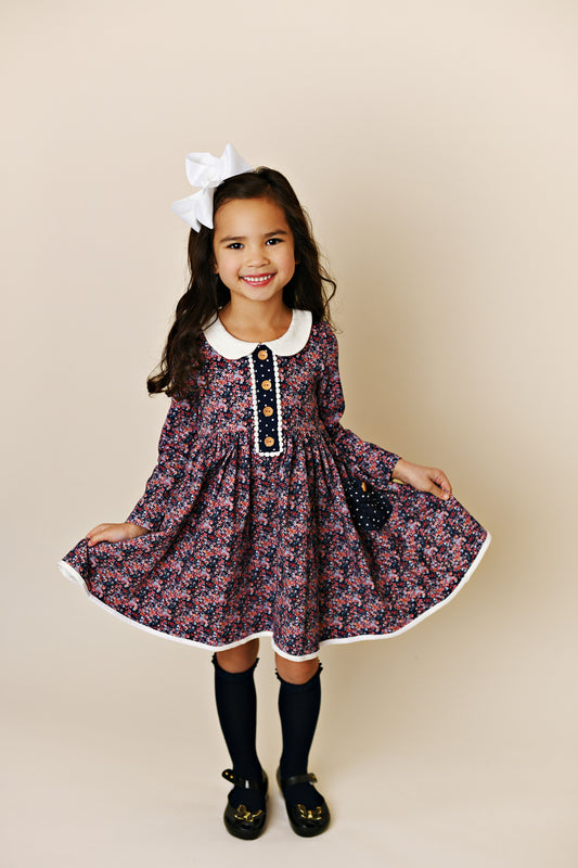 Midnight Garden Pocket Dress