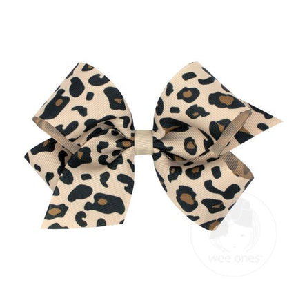 Leopard Medium Hair Bows