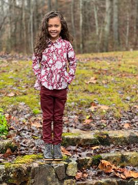 Plum Twill Jeans
