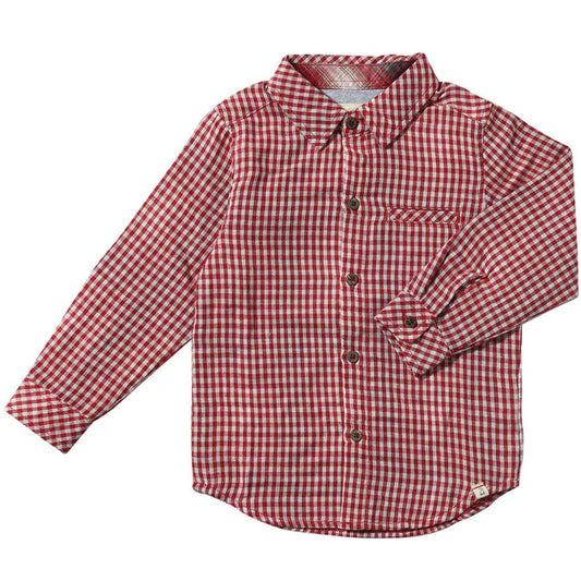 Red Micro Plaid Shirt