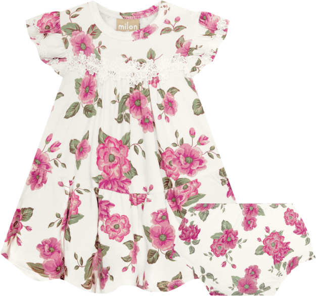 Pink Floral Dress with Bloomers