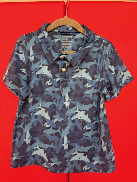 Shark Print Polo