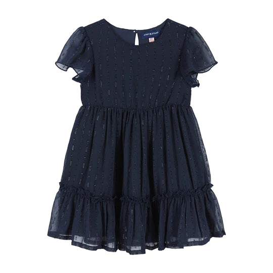 Starry Elegance Navy Holiday Dress