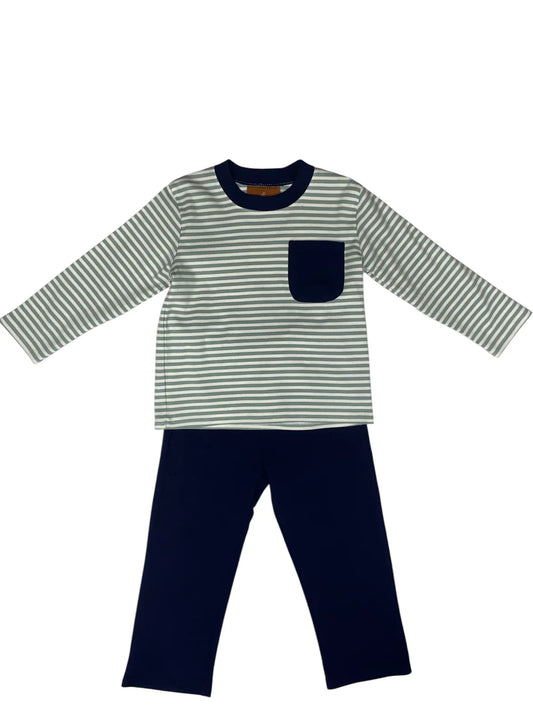 Tate Sage/Navy Pant Set